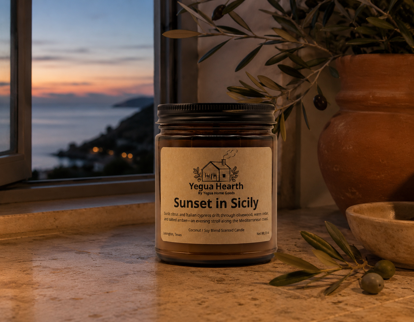 Sunset in Sicily Candle - Image 2